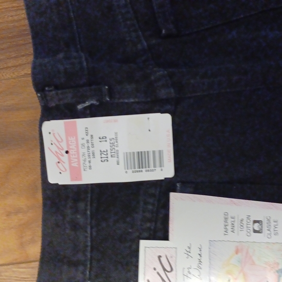 New Vintage chic Black Jeans- Vintage Size 16 Misses - Picture 7 of 12